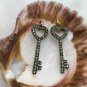 Pave Diamond Key Earrings 14k Gold&925 Silver Diamond Key Earring For Birthdays.