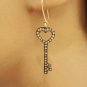 Pave Diamond Key Earrings 14k Gold&925 Silver Diamond Key Earring For Birthdays.