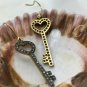 Pave Diamond Key Earrings 14k Gold&925 Silver Diamond Key Earring For Birthdays.