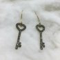 Pave Diamond Key Earrings 14k Gold&925 Silver Diamond Key Earring For Birthdays.