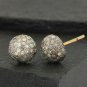 Pave Diamond Dainty Stud Earring 925 Silver Diamond Earring 14k Gold Earring.