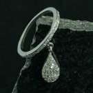 Diamond Drop Ring Charm 925 Silver Pave Diamond Eternity Band Minimalist Ring. Diamond Drop Ring Charm 925 Silver Pave Diamond Eternity Band Minimalist Ring.