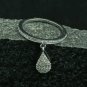 Diamond Drop Ring Charm 925 Silver Pave Diamond Eternity Band Minimalist Ring.