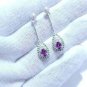 Purple Garnet Earrings Combined With Tsavorite Garnet 925 Silver Birthday Gift.