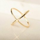10k Solid Gold Dup Criss Cross Stacking Charm Ring Knuckle Dainty Skinny Ring N7 10k Solid Gold Dup Criss Cross Stacking Charm Ring Knuckle Dainty Skinny Ring N7