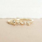 14k Solid Gold Thin Pebbles Set Diamond Plain Ring Handmade Dainty Minimalist N7 14k Solid Gold Thin Pebbles Set Diamond Plain Ring Handmade Dainty Minimalist N7
