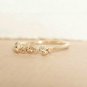 14k Solid Gold Thin Pebbles Set Diamond Plain Ring Handmade Dainty Minimalist N7