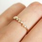14k Solid Gold Thin Pebbles Set Diamond Plain Ring Handmade Dainty Minimalist N7
