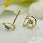 14k Solid Gold Diamond Earring Drop Shape Diamond Gold Women Jewelry Charm Gift.