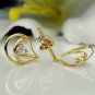 14k Solid Gold Diamond Earring Drop Shape Diamond Gold Women Jewelry Charm Gift.