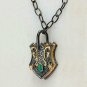 Natural Diamond Padlock Necklace 925 Sterling Silver Everyday Fashion Pendant.