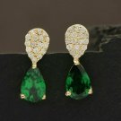 Tsavorite Garnet Drop Earring 14k Gold Natural Diamond Fine Wedding Jewelry Gift