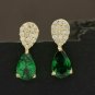 Tsavorite Garnet Drop Earring 14k Gold Natural Diamond Fine Wedding Jewelry Gift