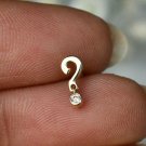 Question Mark Stud Piercing 14k Gold Natural Diamond Nose Ear Body Piercing. Question Mark Stud Piercing 14k Gold Natural Diamond Nose Ear Body Piercing.