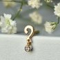 Question Mark Stud Piercing 14k Gold Natural Diamond Nose Ear Body Piercing.