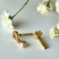 Question Mark Stud Piercing 14k Gold Natural Diamond Nose Ear Body Piercing.