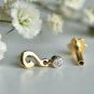Question Mark Stud Piercing 14k Gold Natural Diamond Nose Ear Body Piercing.
