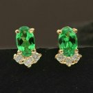 Pave Diamond Tiny Stud Earring 14k Gold Tsavorite Garnet Minimalist Earring Gift Pave Diamond Tiny Stud Earring 14k Gold Tsavorite Garnet Minimalist Earring Gift