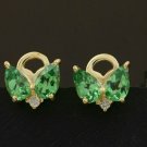 Tsavorite Garnet Minimalist Earring 14k Gold Pave Diamond Proposal Earring Gift. Tsavorite Garnet Minimalist Earring 14k Gold Pave Diamond Proposal Earring Gift.