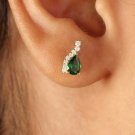 Tsavorite Garnet Stud Earring 14k Gold Natural Diamond Handmade Fine Jewelry. Tsavorite Garnet Stud Earring 14k Gold Natural Diamond Handmade Fine Jewelry.