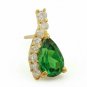 Tsavorite Garnet Stud Earring 14k Gold Natural Diamond Handmade Fine Jewelry.