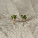 Diamond Palm Tree Stud Earring 14k Gold Tsavorite Garnet Tops Birthday Gift. Diamond Palm Tree Stud Earring 14k Gold Tsavorite Garnet Tops Birthday Gift.