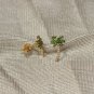 Diamond Palm Tree Stud Earring 14k Gold Tsavorite Garnet Tops Birthday Gift.