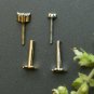 Set Of 2 Natural Diamond 14k Gold Trinity Stud Ear Nose Pins Body Piercing Gift.