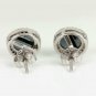 Pave Diamond Black Spinel Round Stud Earring 14k White Gold HIGH QUALITY Diamond