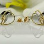 Tiny Diamond Stud Earring Drop Shape Designer Diamond Earring 14k Solid Gold.
