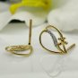 Tiny Diamond Stud Earring Drop Shape Designer Diamond Earring 14k Solid Gold.