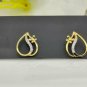 Tiny Diamond Stud Earring Drop Shape Designer Diamond Earring 14k Solid Gold.