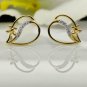 Tiny Diamond Stud Earring Drop Shape Designer Diamond Earring 14k Solid Gold.