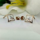 Tiny Square Diamond Earrings 14k Solid Gold Dainty Diamond Everyday Earrings. Tiny Square Diamond Earrings 14k Solid Gold Dainty Diamond Everyday Earrings.