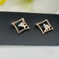 Tiny Square Diamond Earrings 14k Solid Gold Dainty Diamond Everyday Earrings.