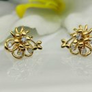 Flower Stud Earring 14k Solid Gold Diamond Vintage Earring Jewelry Women Gift. Flower Stud Earring 14k Solid Gold Diamond Vintage Earring Jewelry Women Gift.