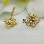Flower Stud Earring 14k Solid Gold Diamond Vintage Earring Jewelry Women Gift.