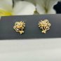 Flower Stud Earring 14k Solid Gold Diamond Vintage Earring Jewelry Women Gift.