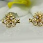 Flower Stud Earring 14k Solid Gold Diamond Vintage Earring Jewelry Women Gift.
