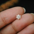 Genuine Diamond Cluster Stud 14k Gold Nose Tragus Lobe Floral Cluster Jewelry.
