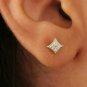 Natural Diamond Stud Earring 14k Gold Minimalist Jewelry Mother's Day Gift.