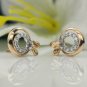 14k Solid Gold Diamond Butterfly Earring Charm Wedding Stud Earrings Rose Gold.