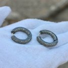 Natural Pave Diamond 14k Gold Hoop Earring 925 Silver Diamond Earring NS28.