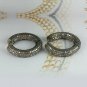 Natural Pave Diamond 14k Gold Hoop Earring 925 Silver Diamond Earring NS28.