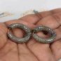 Natural Pave Diamond 14k Gold Hoop Earring 925 Silver Diamond Earring NS28.