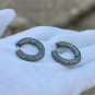 Natural Pave Diamond 14k Gold Hoop Earring 925 Silver Diamond Earring NS28.