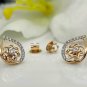 14k Solid Gold Tiny Drop Earring Wedding Diamond Earring Water Drop Earrings.