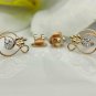 Pineapple Ear Stud 14k Solid Gold Diamond Fruit Earring Women Birthday Gift.
