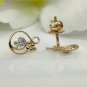 Pineapple Ear Stud 14k Solid Gold Diamond Fruit Earring Women Birthday Gift.