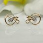 Pineapple Ear Stud 14k Solid Gold Diamond Fruit Earring Women Birthday Gift.